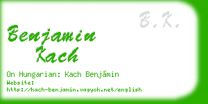 benjamin kach business card